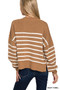 Zenana Exposed Seam Striped Oversized Sweater