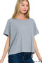 Zenana Ribbed Round-Neck Short-Sleeve Knit Top