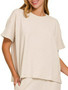 Zenana Slub Short Sleeve T-Shirt and Pants Set