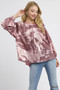 Umgee Metallic Fabric Blouse with Balloon Sleeves