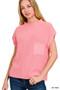 Zenana Mock Neck Short Sleeve Sweater