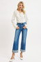 RISEN Full Size Mid Rise Crop Straight Cuffed Jeans Plus Size