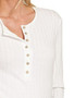 Zenana Ribbed Long Sleeve Half Button Top