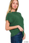 Zenana Mock Neck Short Sleeve Sweater