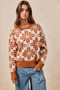 BiBi Flower Pattern Long Sleeve Sweater