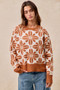 BiBi Flower Pattern Long Sleeve Sweater