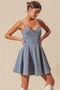 SO ME A Line Fit and Flare Denim Mini Dress