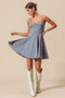 SO ME A Line Fit and Flare Denim Mini Dress