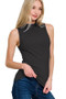 Zenana Ribbed Sleeveless Mock Neck Top
