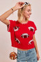 BiBi Gameday Sequin Football Embroidered Stitch Sweater