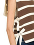 Zenana Side Tie Stripe Sweater Vest