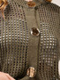 SO ME Big Metal Button Front Openwork Sweater Vest