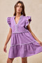 BiBi Gameday Theme Contrast Binding Ruffled Dress