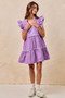 BiBi Gameday Theme Contrast Binding Ruffled Dress