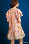 Umgee Floral Ruffle-Sleeve Tunic Dress