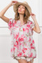 BiBi Floral Print Flutter Sheer Top