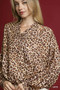 Umgee Leopard Print Balloon Sleeve Blouse