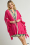 Umgee Ruffle Trim Kimono with Crochet Accent