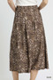 Umgee Drawstring Leopard Midi Skirt