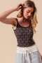 SO ME Two Tone Floral Seamless Tank Top