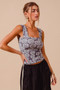 SO ME Two Tone Floral Seamless Tank Top