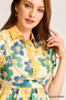 Umgee Floral Print Puff Sleeve Cropped Blouse