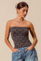 SO ME Jacquard Floral Two Tone Seamless Tube Top
