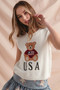 SO ME Teddy Bear Wearing An American Flag With Usa Embroidered Sweater Vest