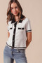 SO ME Button Down Knitted Sweater Shirt Top