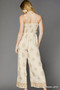 Umgee Smocked Printed Wide Leg Jumpsuit