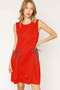 Umgee Round Neck Sleeveless Tank Dress with Pockets