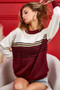 BiBi Color Block Sweater With Stripe Yoke