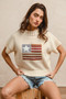 BiBi American Flag Patchwork Drop Shoulder Sweater