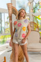 BiBi Multi Jeweled Crochet Flower Patch Sweater Vest