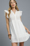 Umgee Ruffle Cap Sleeve Textured Mini Dress