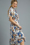 Umgee Floral Print Flutter Sleeve Dress
