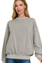 Zenana Soft Fleece Pigment Dye Round-neck Sweatshirts