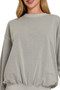 Zenana Soft Fleece Pigment Dye Round-neck Sweatshirts