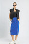 Umgee Midi Pencil Skirt with Contrast Piping Detail