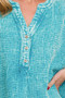 Zenana Washed Double Gauze 3/4 Button Henley Neck Shirt