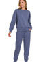 Zenana Scuba Crewneck Pullover & Joggers 2 Pieces Set