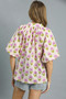 Umgee Floral Print Puff Sleeve Blouse