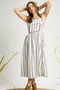 Umgee Striped Colorful Embroidered Trim Cami Dress