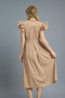 Umgee Ruffled Cap Sleeve Midi Dress with Contrast Trim Detail