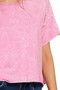 Zenana Washed Crew Neck Short Sleeve Crop Box Tee