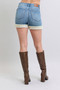 Judy Blue Full Size Hw Tummy Control Shearling Cuff Denim Shorts Plus Size