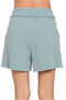 Zenana Fleece Raw Hem Shorts With Draw String