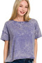 Zenana Washed Crew Neck Short Sleeve Crop Box Tee