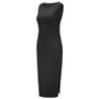 Women'S Fashion Chic Elegant Mid Waist Round Neck Round Neck Slit Midi Dress