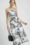 Umgee Printed Tiered Tube Midi Dress